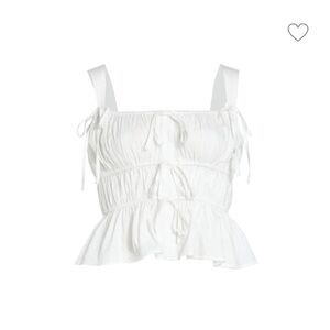 White Sleeveless Ruffle Top